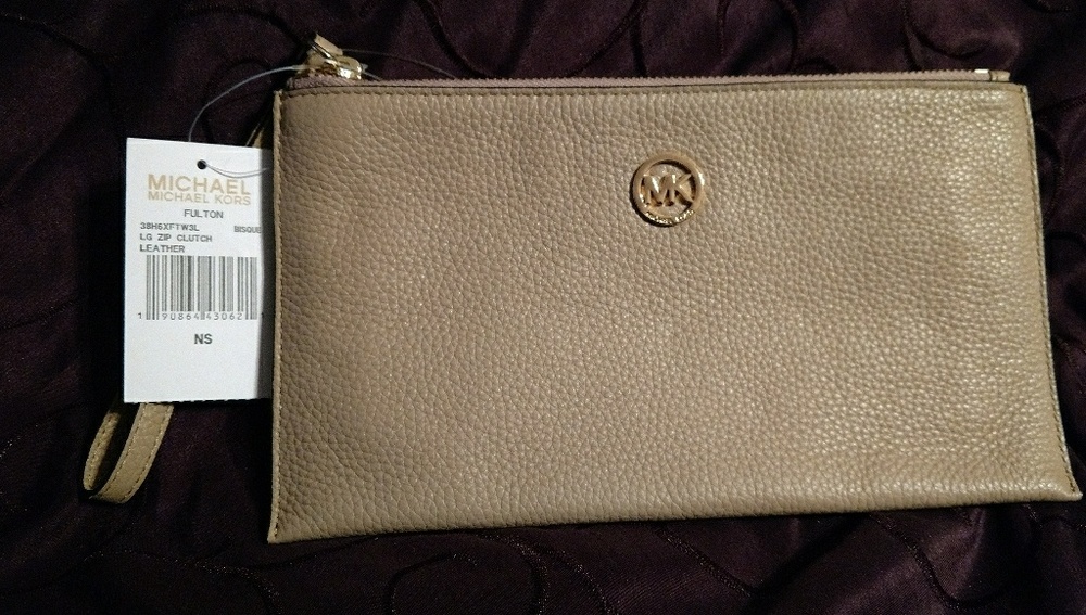 Michael Kors Fulton large clutch - bisque